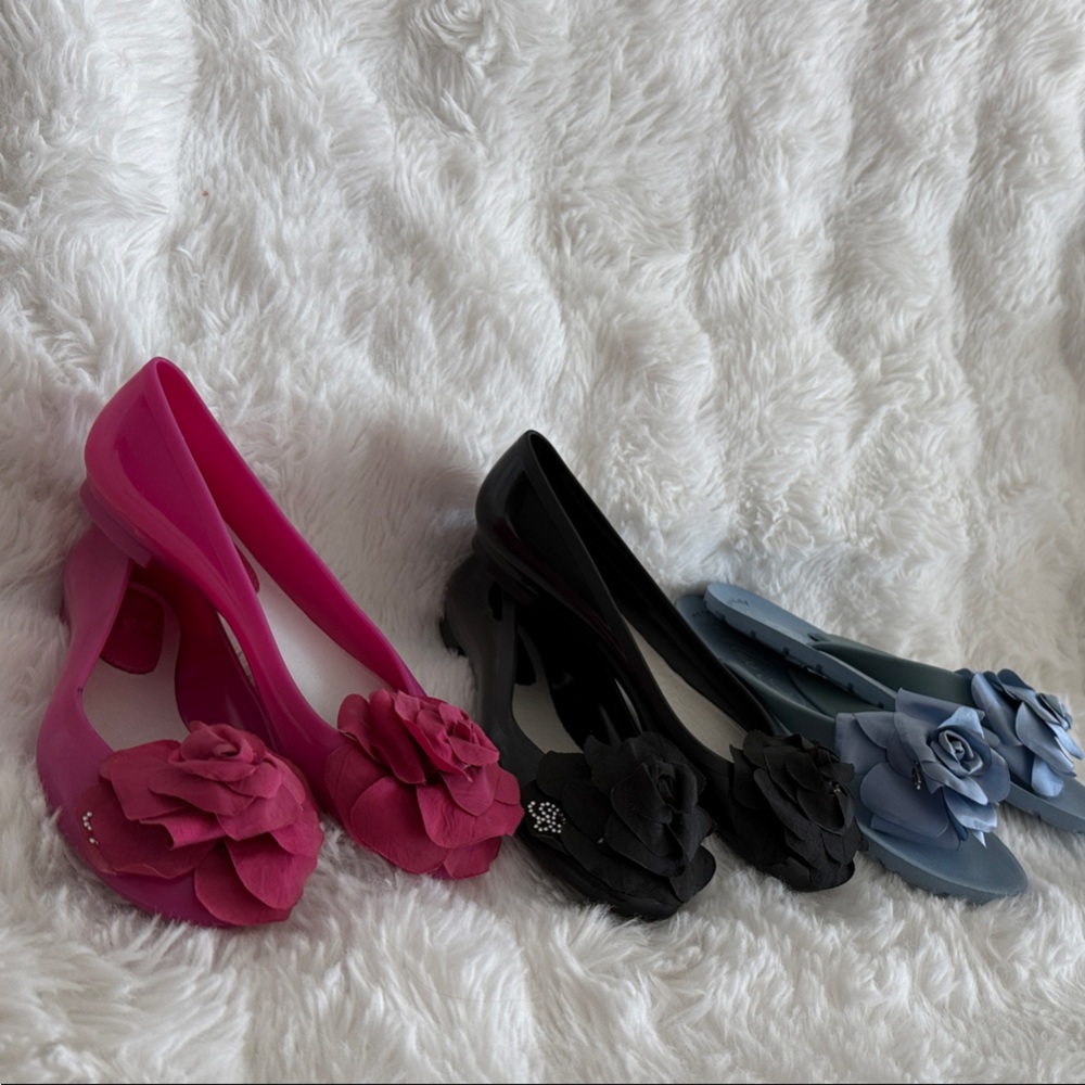 Miss Blumarine Kids Floral ballet flats Sandals Pink, Black, Blue size 33-34 EU